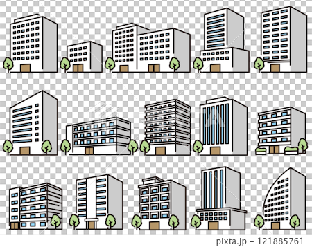 各種建築物的插圖 121885761