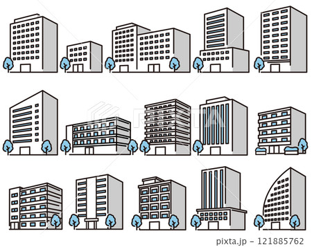 いろいろな建物のイラスト いろいろな建物のイラスト 121885762