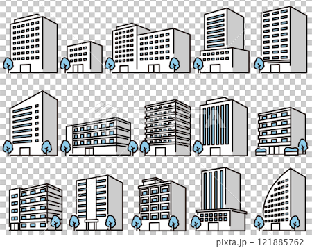 各種建築物的插圖 121885762