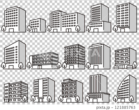 いろいろな建物のイラスト いろいろな建物のイラスト 121885763