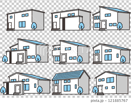 Simple house icon set Simple house icon set 121885767