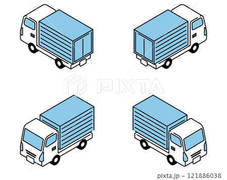 トラックのシンプルなアイコン 121886038