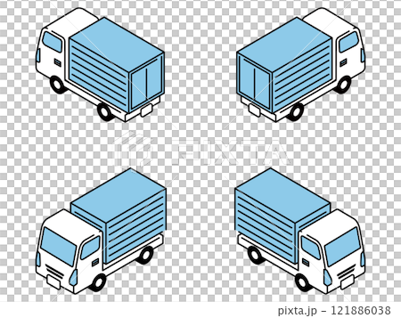 トラックのシンプルなアイコン 121886038