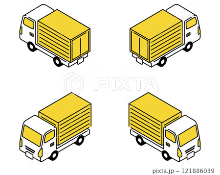 トラックのシンプルなアイコン トラックのシンプルなアイコン 121886039