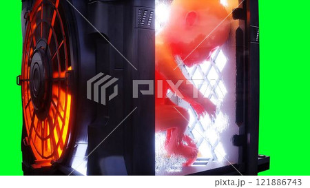 Growing a fetus, baby in a futuristic capsule. genetic engineering concept. 3d rendering Growing a fetus, baby in a futuristic capsule. genetic engineering concept. 3d rendering 121886743
