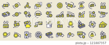 キャッシュフローアイコンセット 121887357