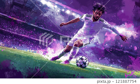 サッカー選手のイラスト	 サッカー選手のイラスト	 121887754