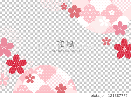 Japanese style design, traditional cherry blossom pattern, simple background | Elegant decoration in Japanese style 121887775