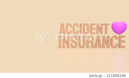 The Accident insurance wood and pink heart 3d rendering image. The Accident insurance wood and pink heart 3d rendering image. 121888166