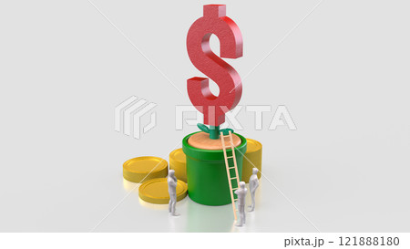 The Red Dollar symbol in Plant for Business concept 3d rendering. 121888180