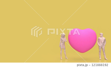 The Man woman and Heart for Love or Valentine concept 3d rendering. The Man woman and Heart for Love or Valentine concept 3d rendering. 121888192