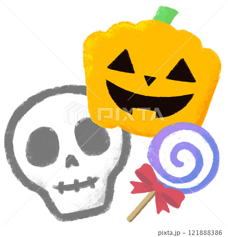 クレヨンタッチ　挿し絵イラスト　ハロウィンイメージ 121888386