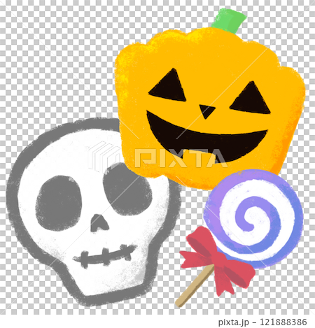クレヨンタッチ　挿し絵イラスト　ハロウィンイメージ 121888386
