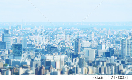 展望台から見た街並み チルトシフト ジオラマ 展望台から見た街並み チルトシフト ジオラマ 121888821