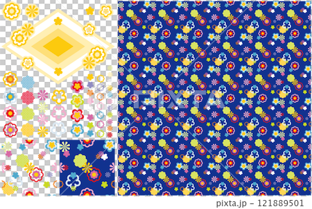 Seamless pattern texture and decorative design "Colorful falling flowers" vivid color Seamless pattern texture and decorative design "Colorful falling flowers" vivid color 121889501