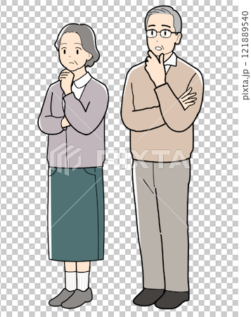 老夫婦雙臂交叉 121889540
