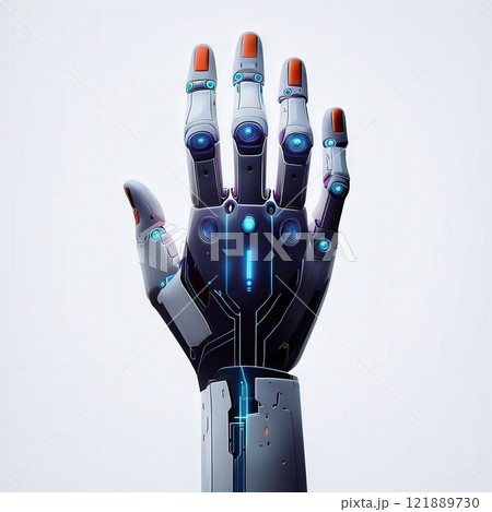 the AI Image Generator, Robotic Hand with Advanced Technology Elements 121889730