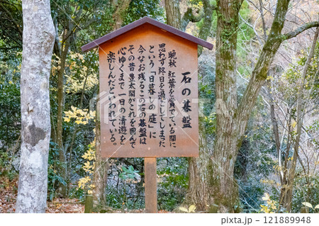 神戸市の有馬温泉の瑞宝寺公園の遅い紅葉 121889948