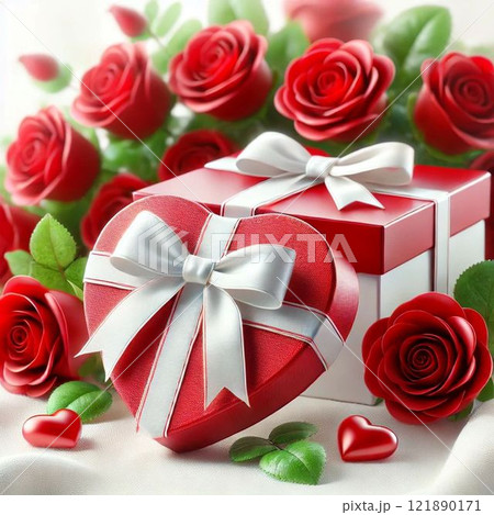 Gift of Love: バラと共に贈る心温まるバレンタインギフト 121890171