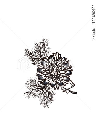 花、植物等（素材、手書きイラスト、ビジュアルアート含む） 121890499