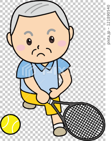 Seniors' hobby of tennis, the moment they try their best Seniors' hobby of tennis, the moment they try their best 121890540