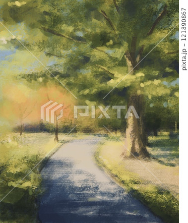 散歩道のイラスト 散歩道のイラスト 121890867