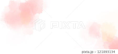 淡いピンクの水彩風ふんわりテクスチャーイラスト 121893134