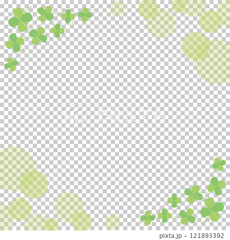 クローバーの正方形フレームイラスト 121893392
