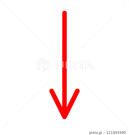 下向き・下方向の矢印のイラスト 下向き・下方向の矢印のイラスト 121893490