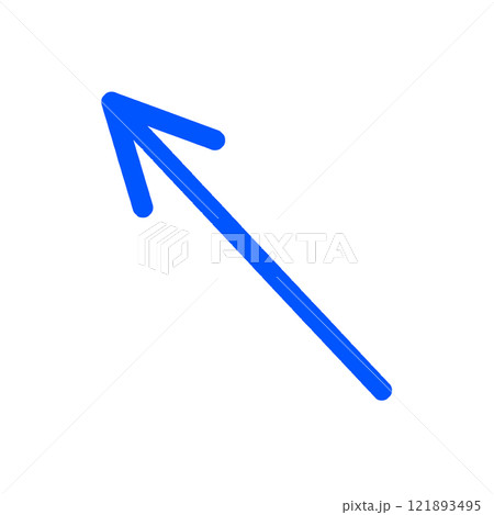 左上・左ななめ上方向の矢印のイラスト 左上・左ななめ上方向の矢印のイラスト 121893495