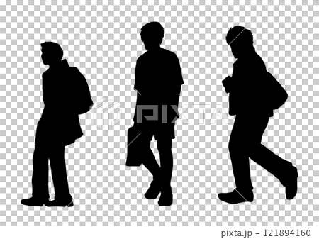 Person full body pose silhouette set 121894160
