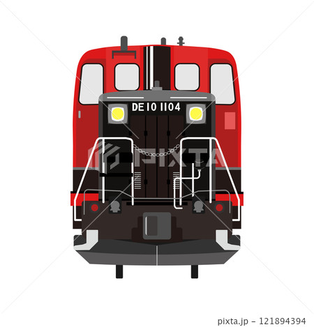 DE10形ディーゼル機関車 嵯峨野トロッコ塗装の正面イラスト 121894394