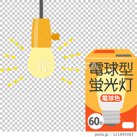 燈泡色緊湊型螢光燈泡及包裝盒 121895083