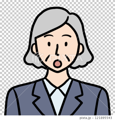 Senior woman in a suit (surprised) 121895543