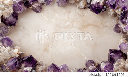 アメジストのクリスタルフレーム 121895691