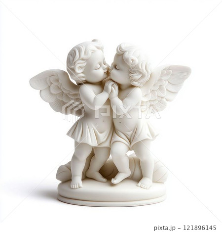 Kissing Angel Statues with Wings Kissing Angel Statues with Wings 121896145
