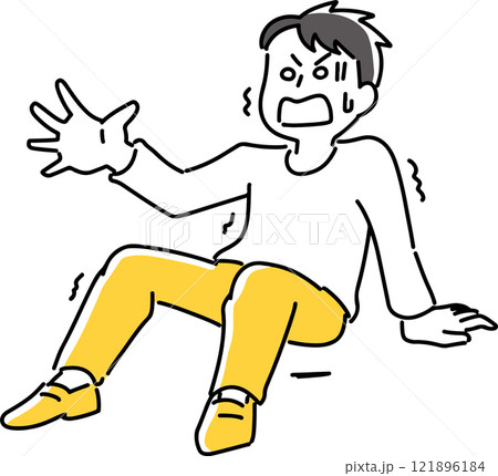 腰を抜かした男性 121896184