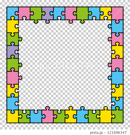 シンプルなジグソーパズルのイラスト 121896347