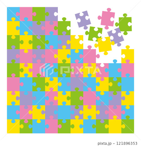 シンプルなジグソーパズルのイラスト シンプルなジグソーパズルのイラスト 121896353