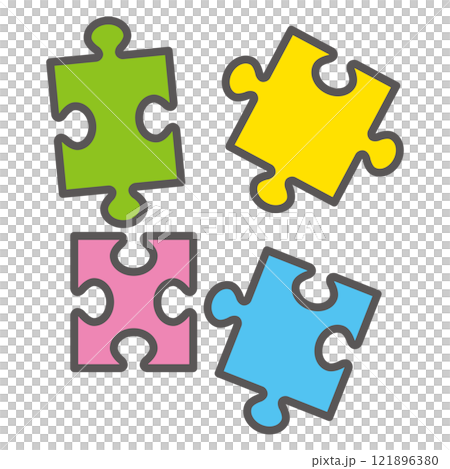 Simple jigsaw puzzle illustration 121896380