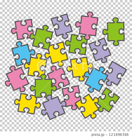 簡單的拼圖遊戲插圖 121896386