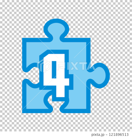 Illustration of jigsaw puzzle numbers icon Illustration of jigsaw puzzle numbers icon 121896513
