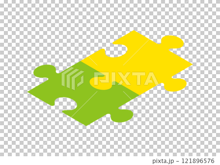 A simple jigsaw puzzle seen from above A simple jigsaw puzzle seen from above 121896576