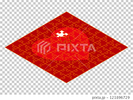 Simple jigsaw puzzle illustrations inspired by Valentine's Day and Christmas 121896729