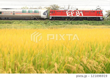 EF81形電気機関車が牽く、JR東日本の豪華寝台特急・E26系・カシオペア・カシオペア紀行 121896919