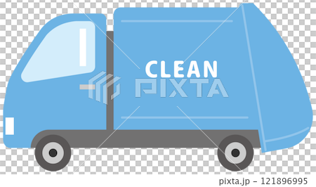 Illustration of garbage truck 121896995