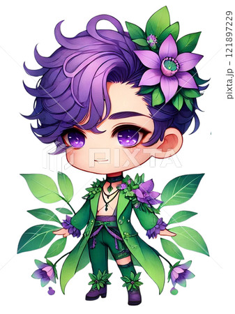 紫の花の妖精(男の子) 紫の花の妖精(男の子) 121897229