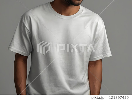 Clean and Minimalist White T-Shirt Mockup 121897439