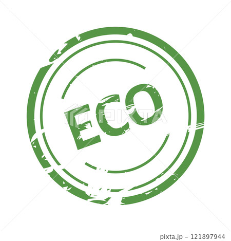 Eco Grunge Green Stamp for Organic Product Label, Perfect for Packaging, Branding, and Advertising Design. Eco Grunge Green Stamp for Organic Product Label, Perfect for Packaging, Branding, and Advertising Design. 121897944