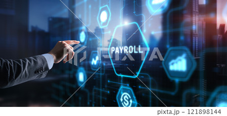Payroll Business finance technology concept on virtual screen Payroll Business finance technology concept on virtual screen 121898144